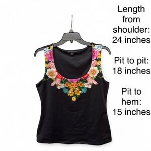 Boston Proper Floral Placement Scoop Neck Tank Top